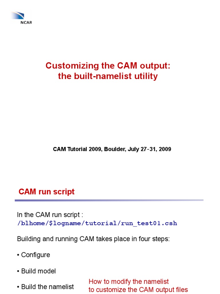 Customizing CAM Output with Namelists | PDF | Xml | Variable (Computer ...