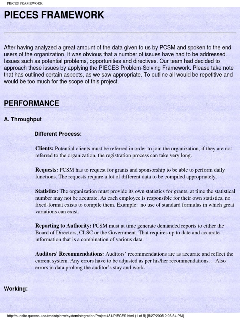 Pieces Framework: Performance | PDF | Statistics | Data