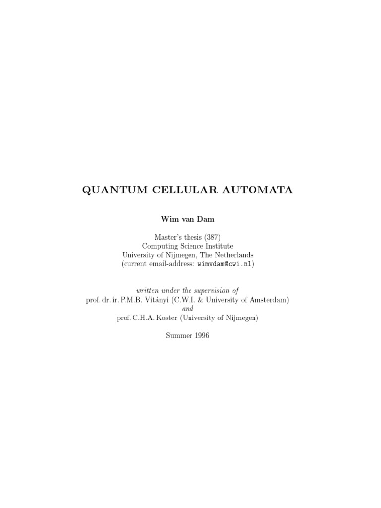 Quantum Cellular Automata | PDF