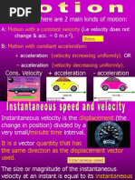 21  instantaneous speed velocity  the equations of motion