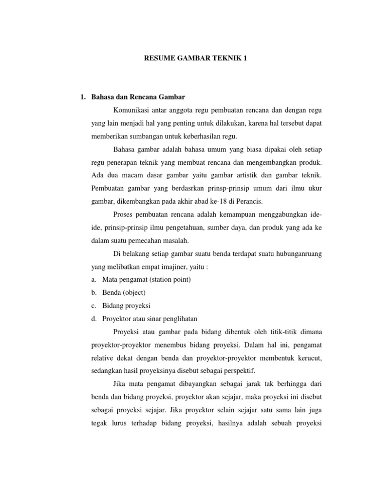 Resume Gambar Teknik 1
