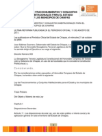 Ley de Fraccionamientos y Conjuntos Habitacionales Para El Estado y Los Municipios de Chis 11ago2011