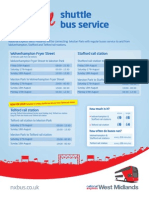 V Fest Shuttle Bus Timetable