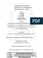 Universidad de El Salvador Facultad de Ciencias Y Humanidades Departamento de Letras