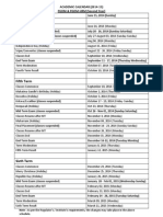 Academic Calendar 2014-15 - PGDM & PGDM-HRM 2nd Year Programmes