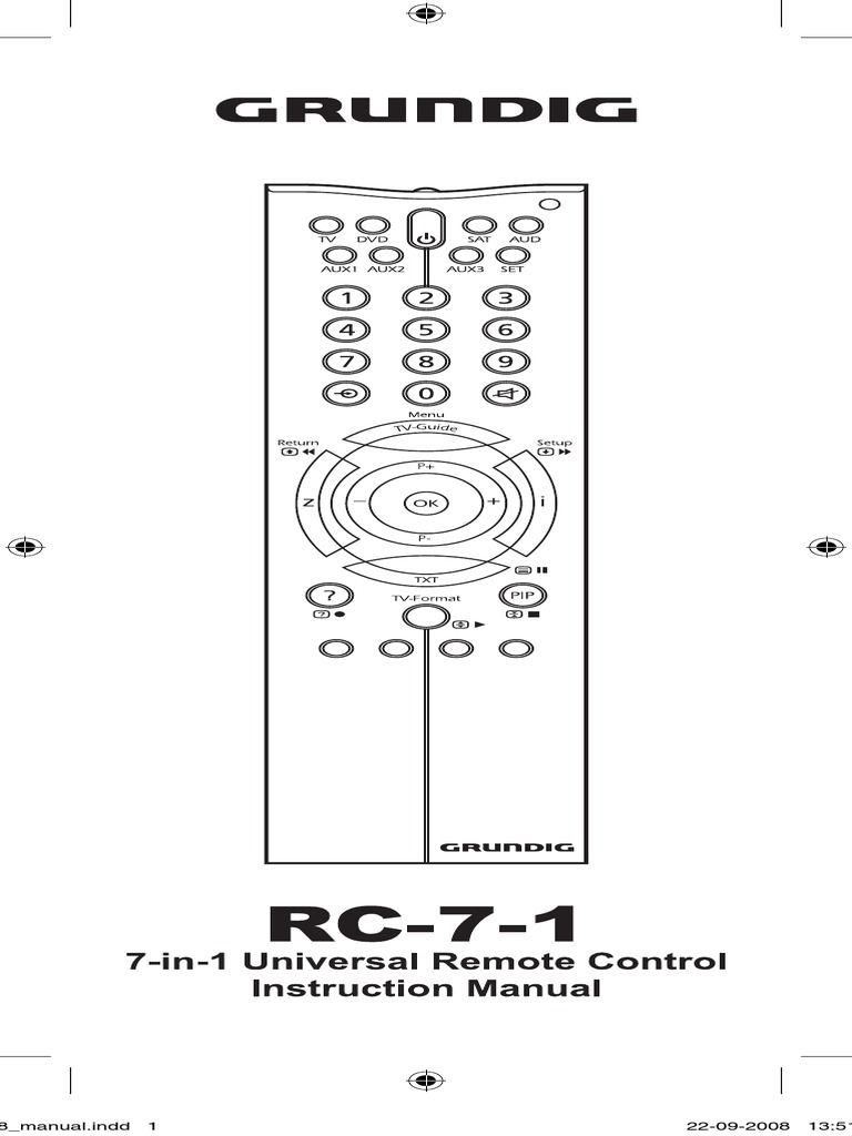 Verrijken Jood Tientallen Grundig RC-7-1 | PDF | Remote Control | Manufactured Goods