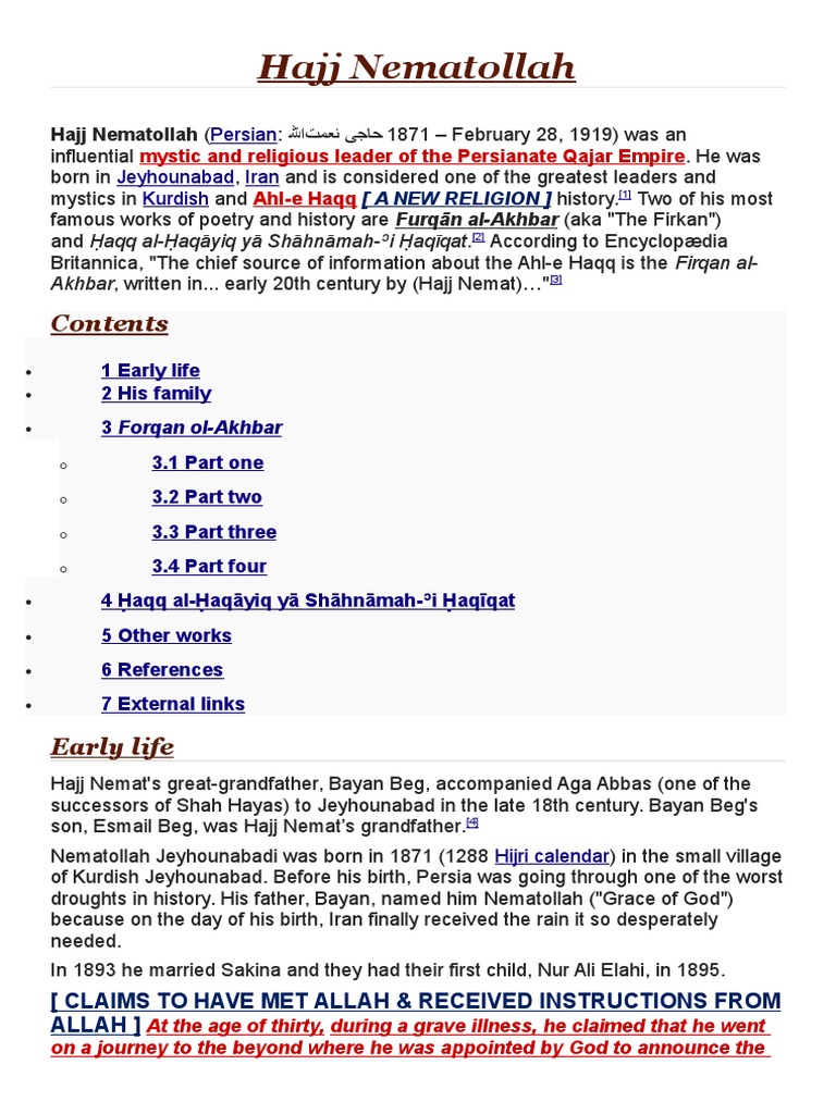 Hajj Nematollah | PDF | Kurdish People | Religious Belief And Doctrine