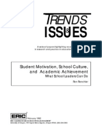 Student Motivation, School Culture, And Academic Achievement