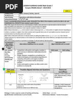 7th Grade Math Team Lesson Plan Aug 11 - 18 2014