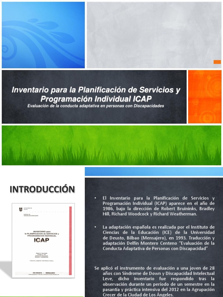 Evaluación ICAP de Conducta Adaptativa | PDF | Comportamiento | Invalidez
