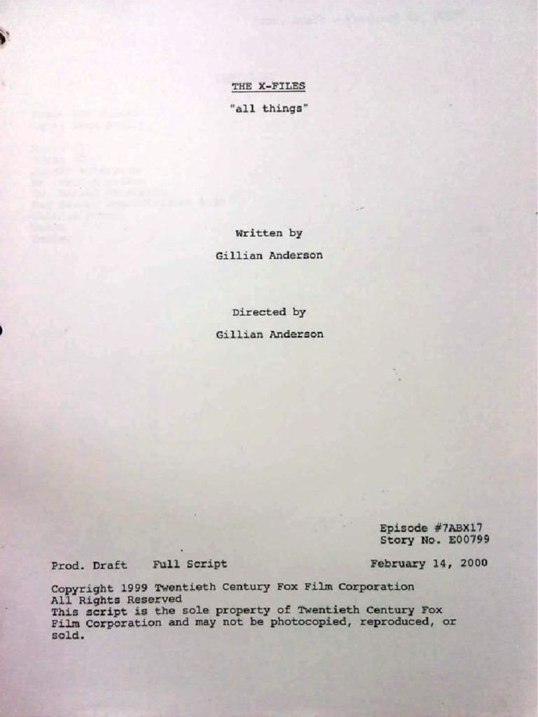 The XFiles All Things 7x17 PDF