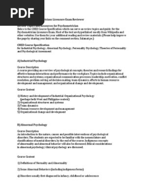 Philipe Psychometricians Licensure Exam Reviewer