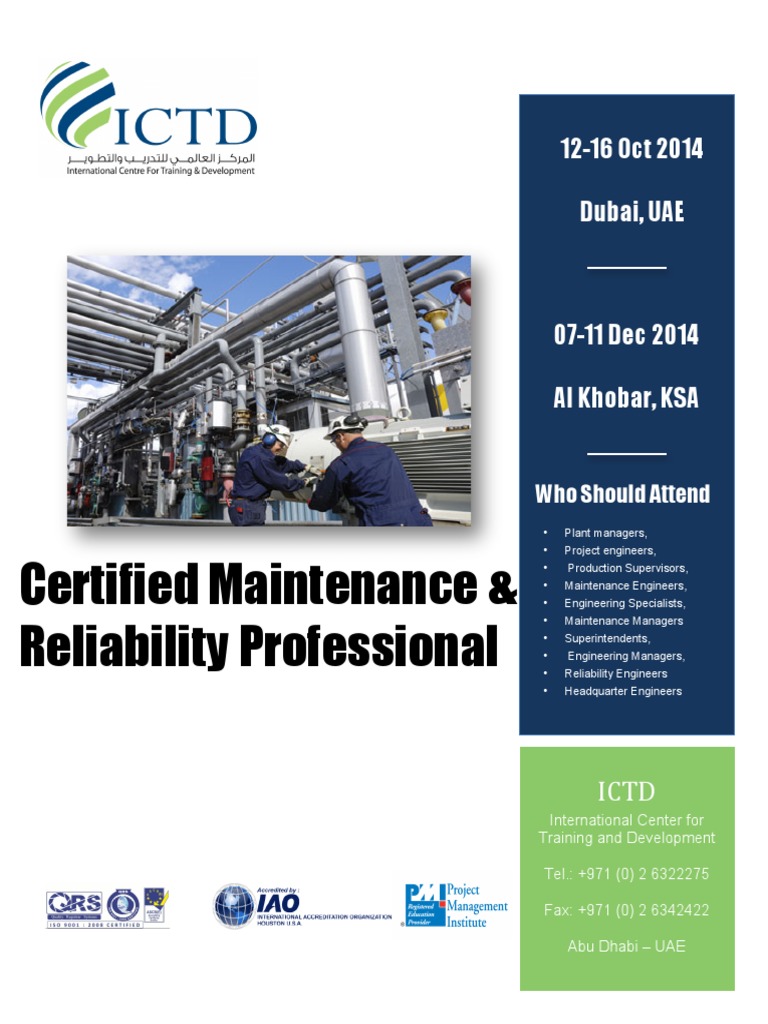 Certified Maintenance & Reliability Professional Business