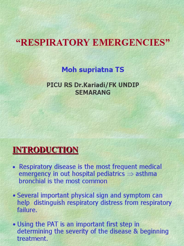Respiratory Emergencies PDF Respiratory Tract Asthma