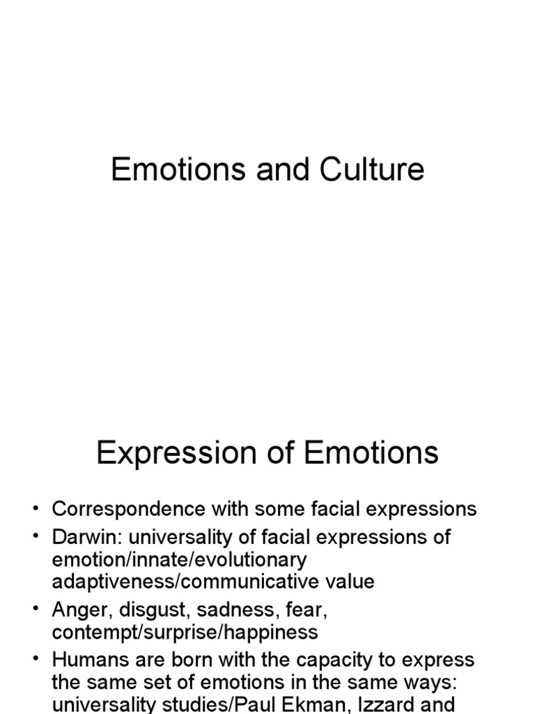 Emotions and Culture | PDF | Facial Expression | Emotions