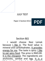 July Test: Paper 2 Section B & C