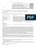 (R&D) Firm Diversification and the Value of Corporate Cash Holdings