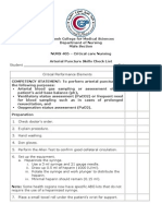 Arterial Puncture Checklist