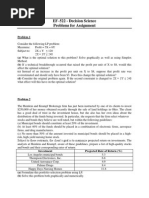 EF-522 - Assignment - Decision Science