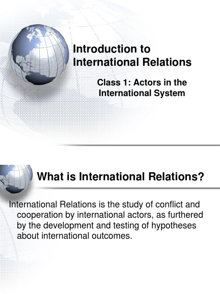 Introduction to International Relations Concepts | PDF | Sovereignty ...