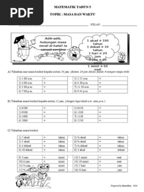 Masa Dan Waktu Tahun 5 Pdf