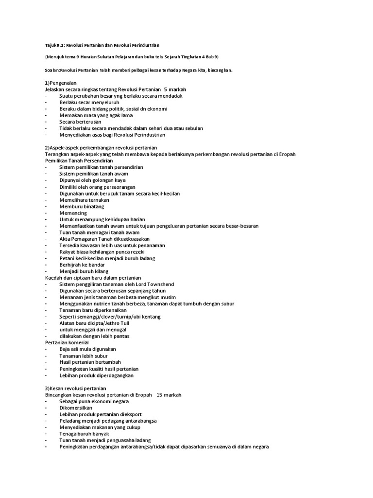 Revolusi Pertanian Dan Revolusi Perindustrian Pdf