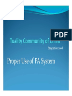 Proper Use of PA System: Staycation 2008 Staycation 2008