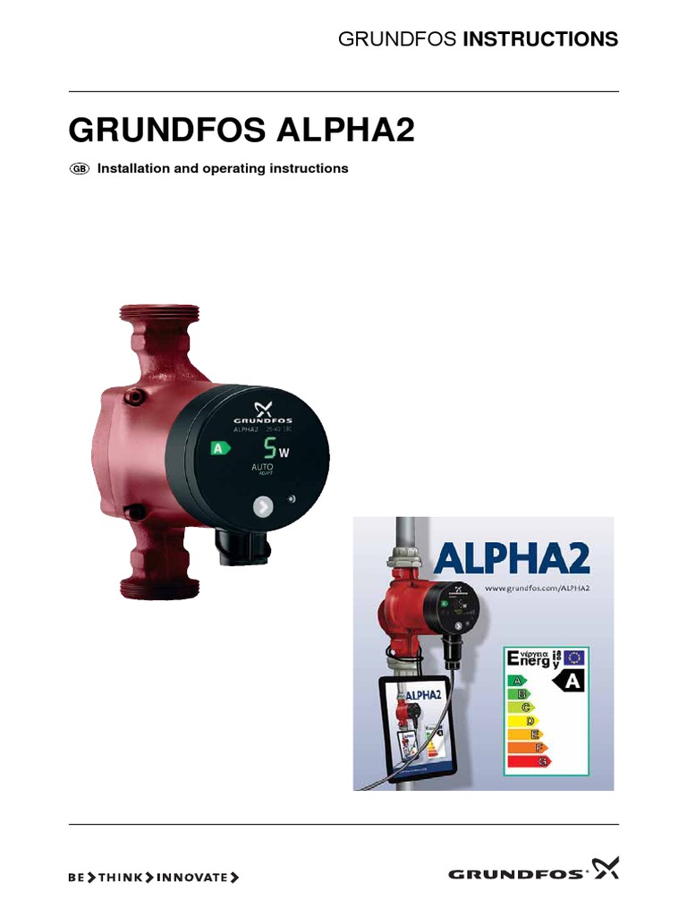 Grundfos Alpha2 Installation | PDF | Valve | Hydraulic Engineering