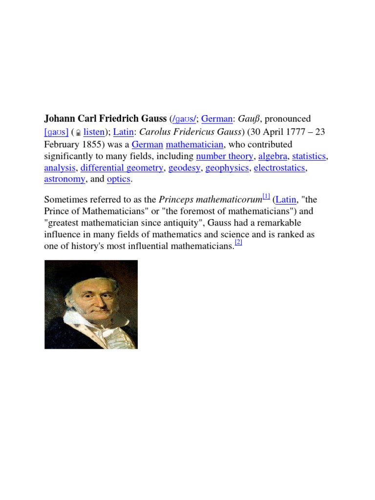 Gauss: The Prince of Mathematics | PDF