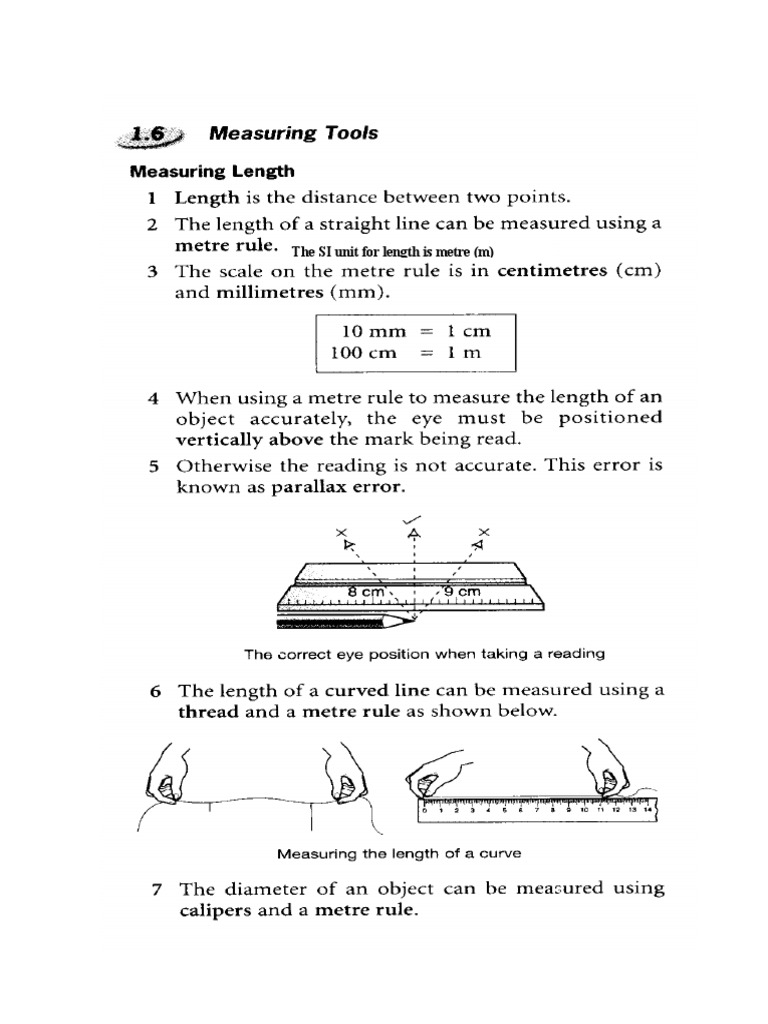 1.6 & 1.7 Measuring Tools | PDF