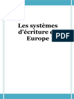 Les Systèmes d'Ériture en Europe