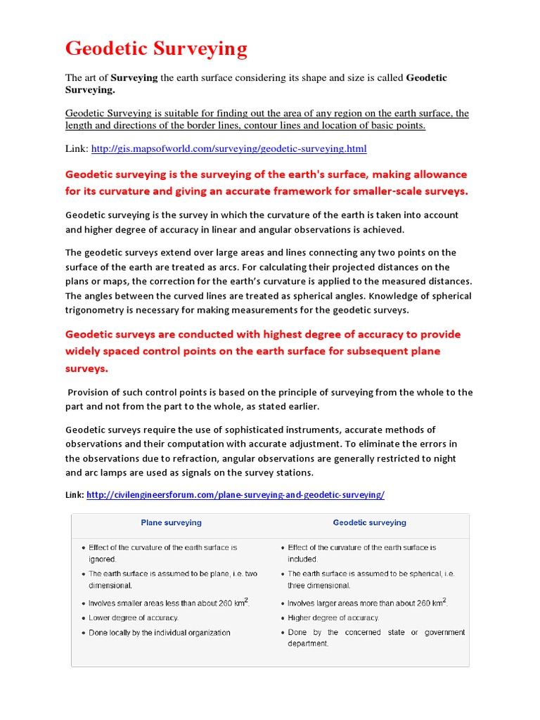 Geodetic Surveying Pdf Notes Pdf Surveying Geodesy