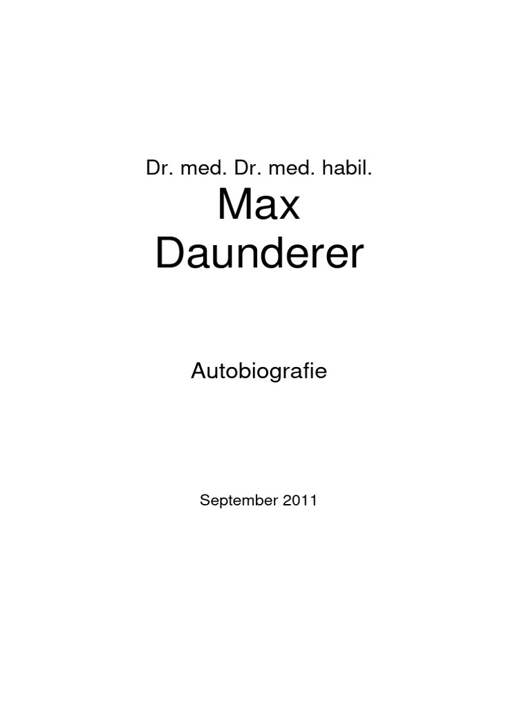 Daunderer Max Autobiografie