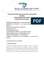 Planificación de Cátedra Antropología Cultural Psicología