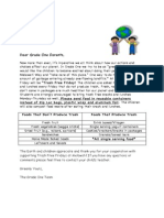 Trash Free Fridays Parent Letter