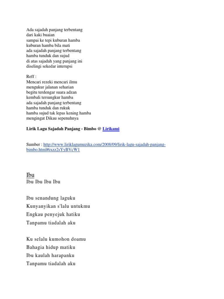 Ada Sajadah Panjang Terbentang Pdf
