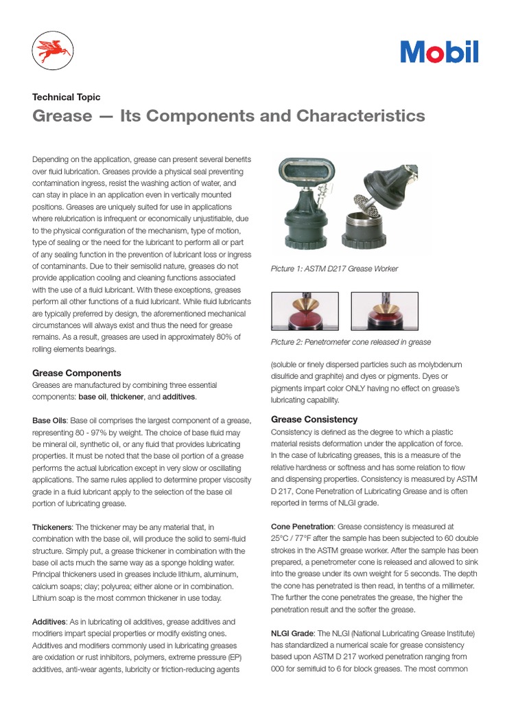 TT Components and Characteristics of Grease PDF Lubricant