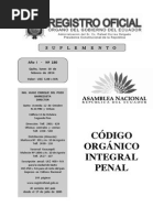 Ro Codigo Organico Integral Penal (Ro 180 Suplemento, Del 10-02-2014)