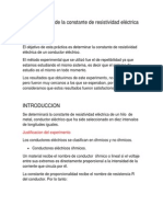 Determinación de La Constante de Resistividad Eléctrica