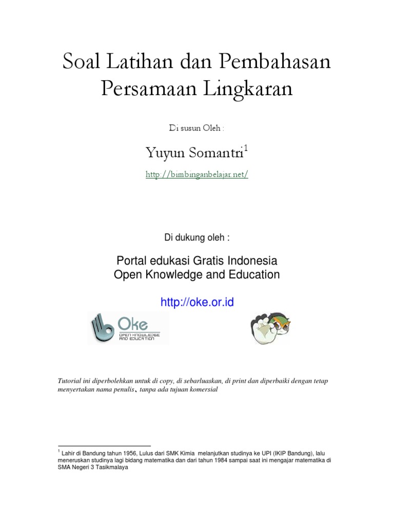 65486428 Persamaan Lingkaran Soal Jawab