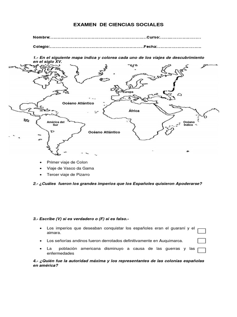 Examen Resuelto de Ciencias Sociales 2º Sec. | PDF