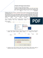 Mengembalikan Setting Windows XP Dengan System Restore