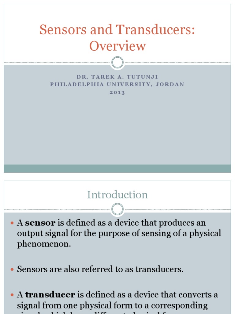 Overview of Sensors and Transducers | PDF | Technology & Engineering