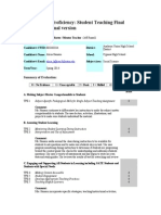 TPE Level of Proficiency: Student Teaching Final Evaluation - Final Version