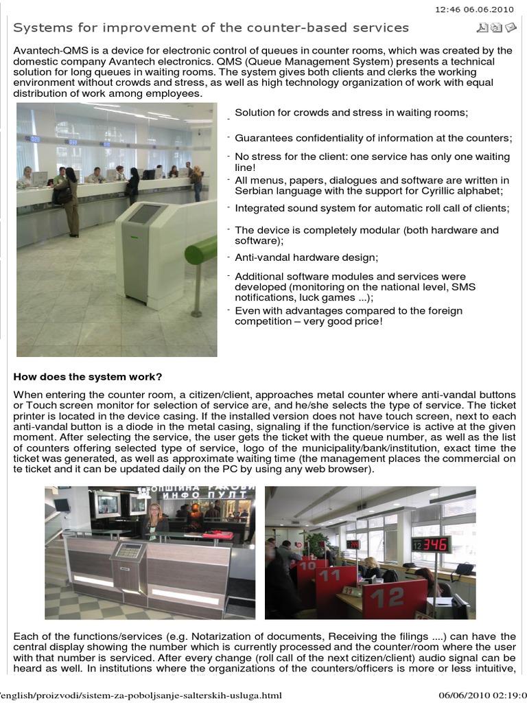 Systems For Improvement of The Counter-Based Services | PDF | Computer ...