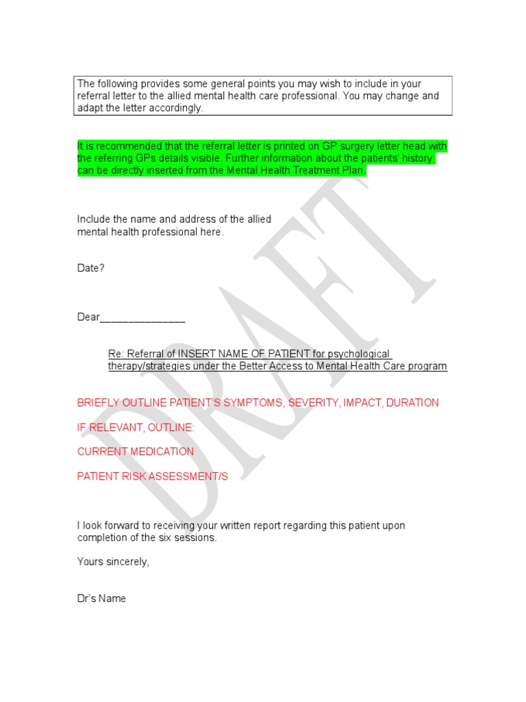 GP Referral Guide for Mental Health | PDF | Business