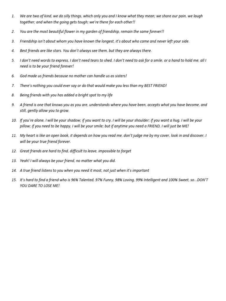 A Friend In Need Is A Friend Indeed