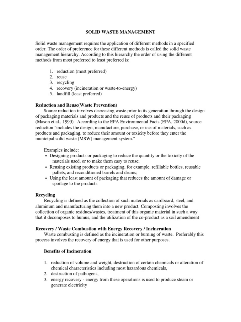 Solid Waste Management | PDF