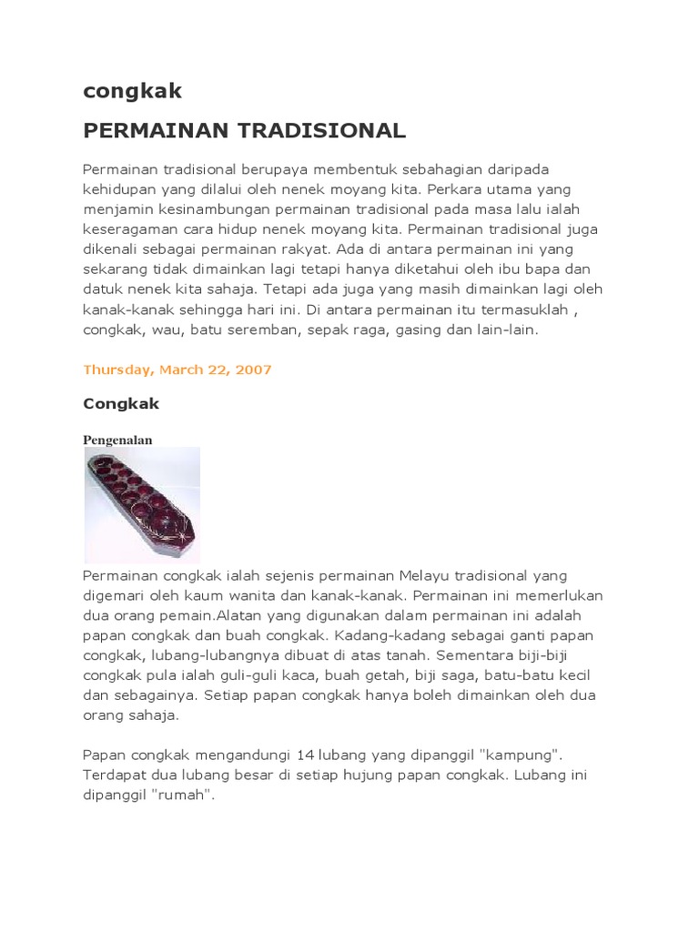 Permainan Tradisional (Congkak T Ketingting)  PDF