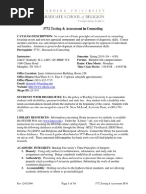 5772 Testing & Assessment in Counseling